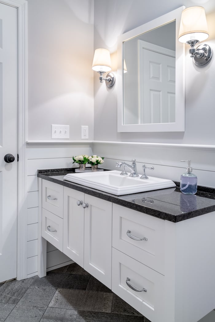 transitional bathroom vanity white