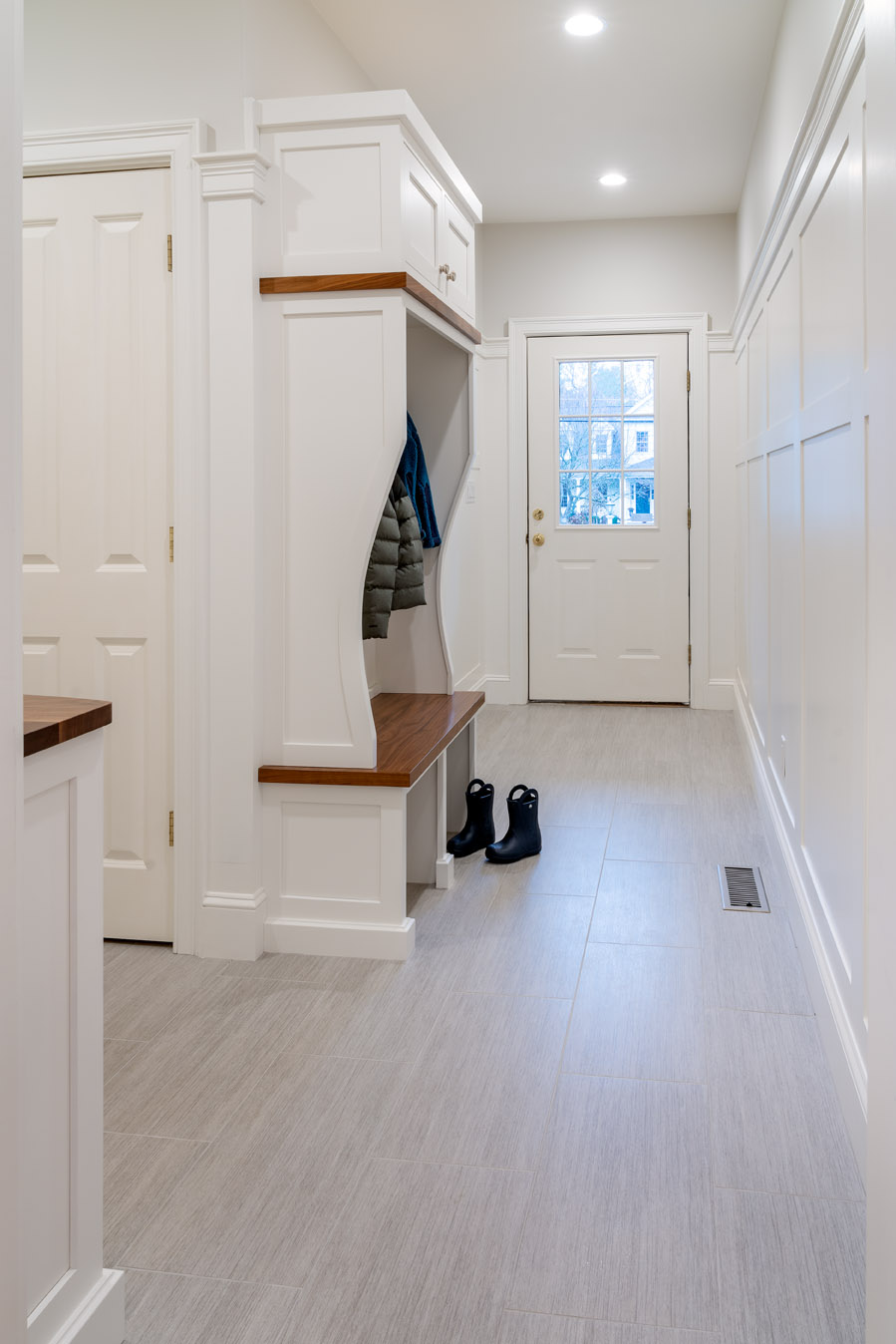 front mudroom entry in dover, massachusetts