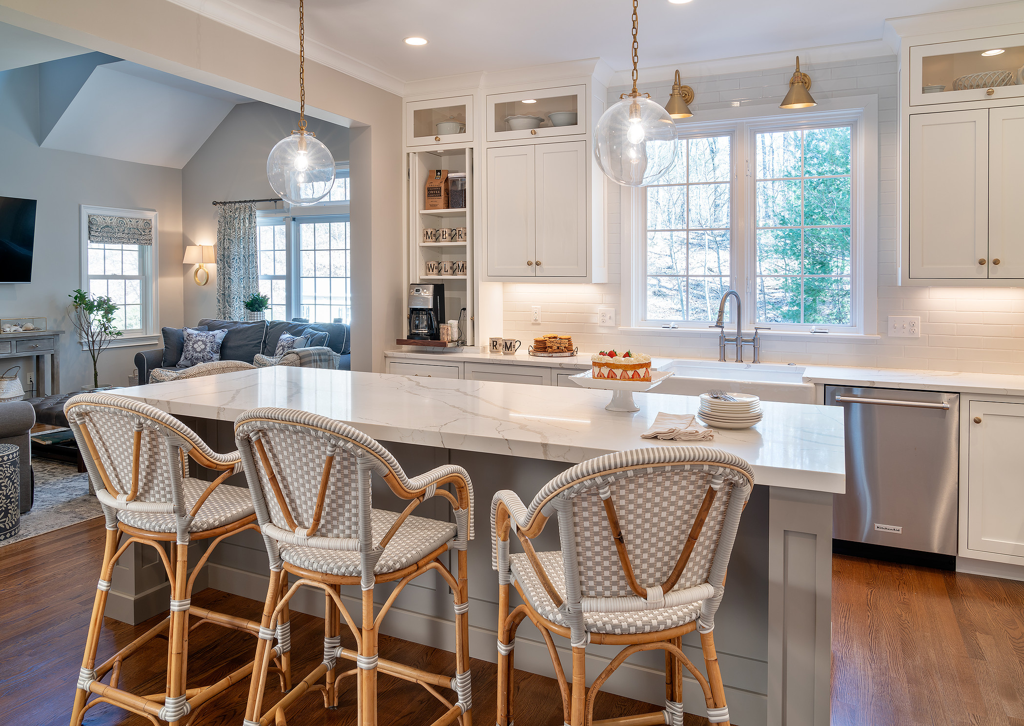 kitchen and family room renovation in dover, massachusetts