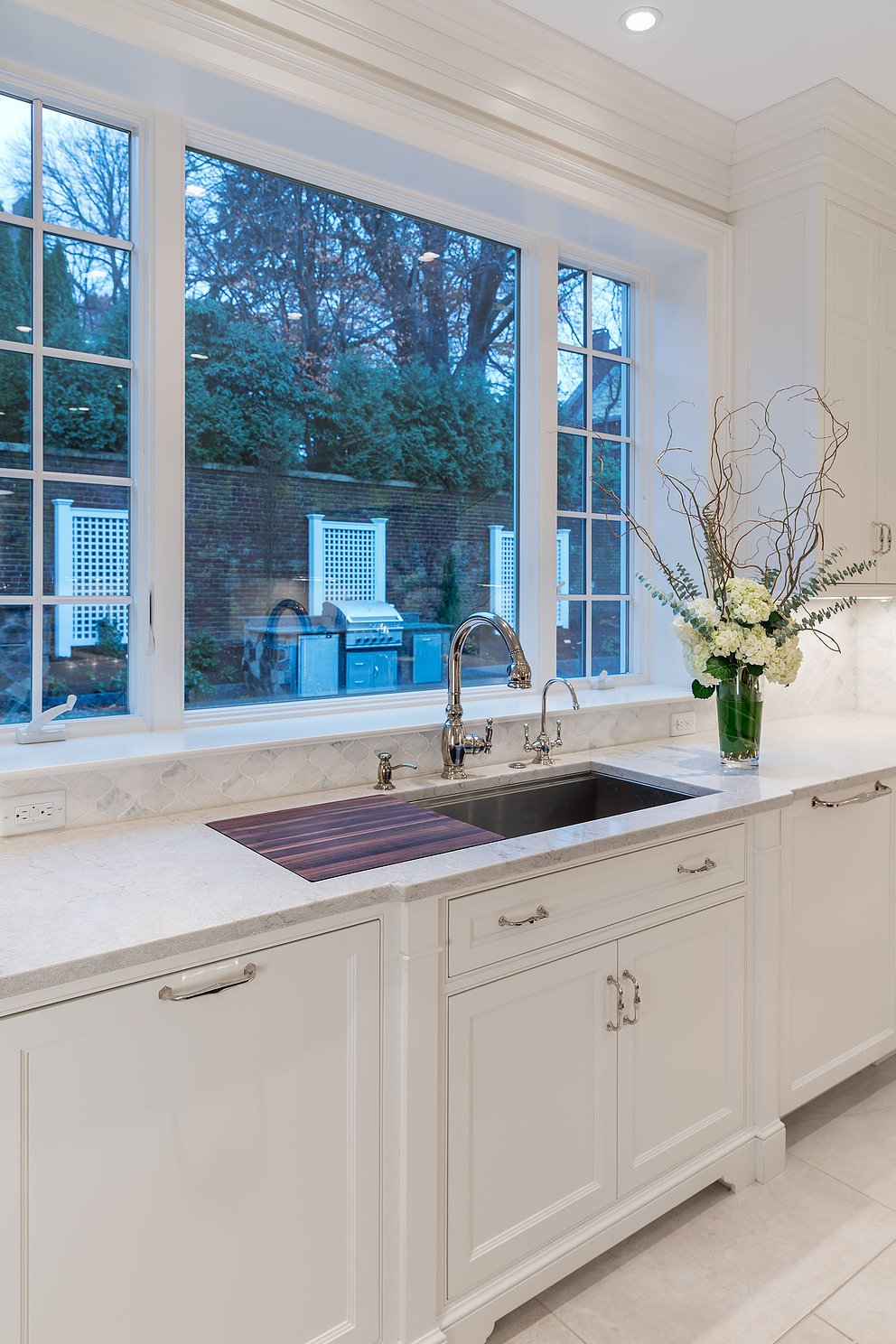 kitchen sink in kitchen renovation in brookline, massachusetts