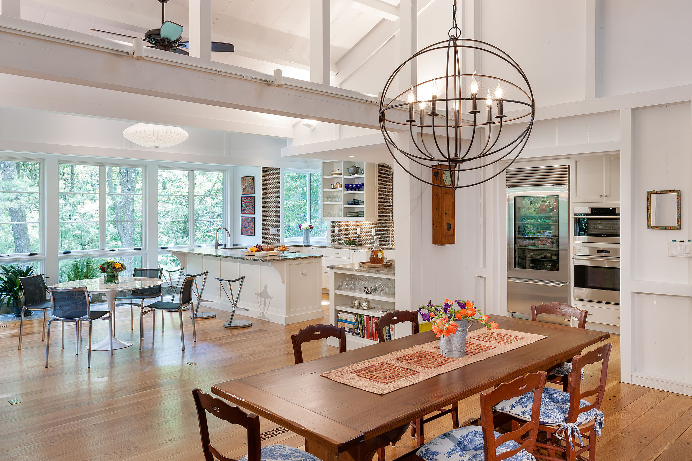 modern kitchen and dining area renovation in dover, massachusetts