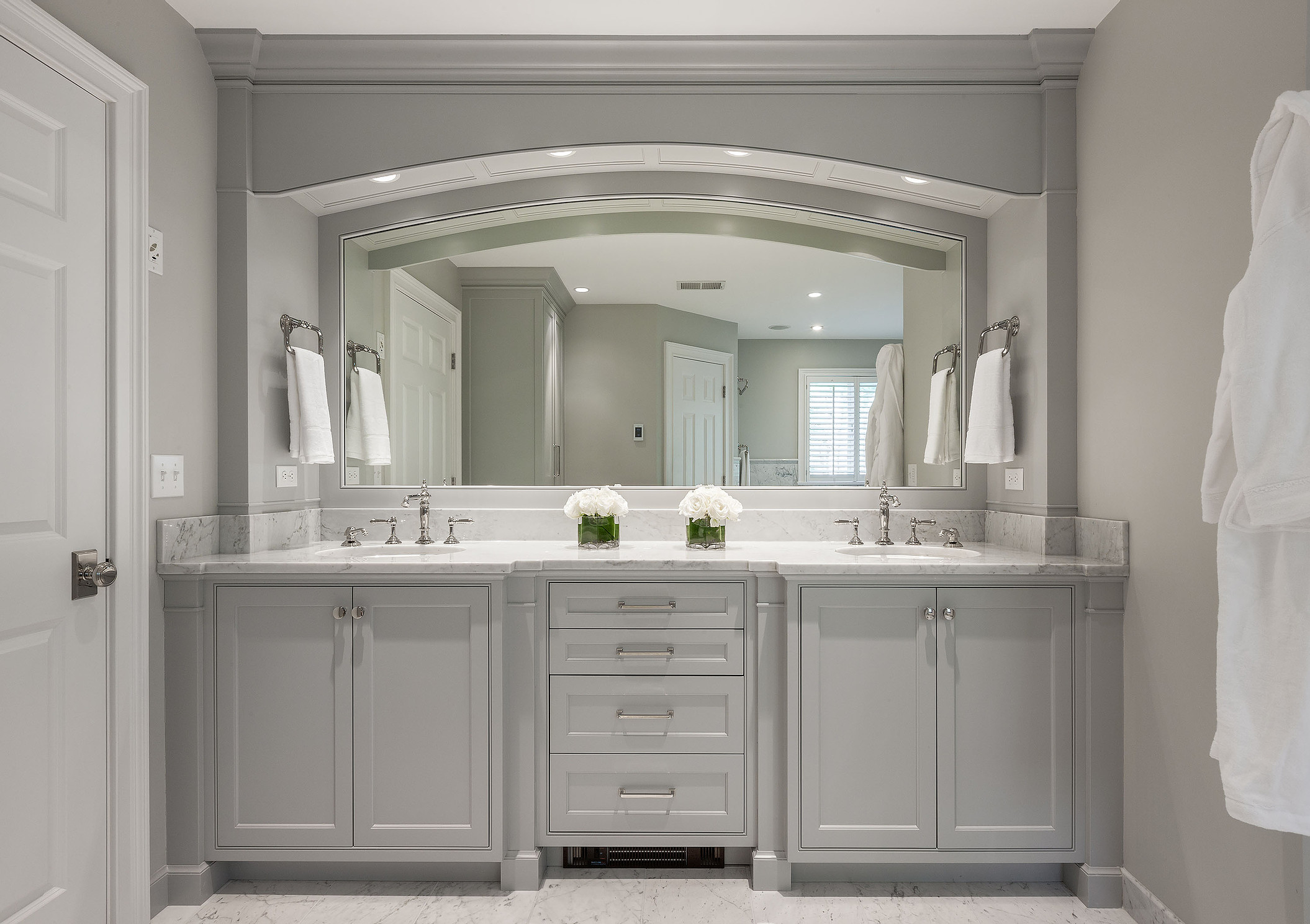 master bathroom double vanity in medfield, massachusetts