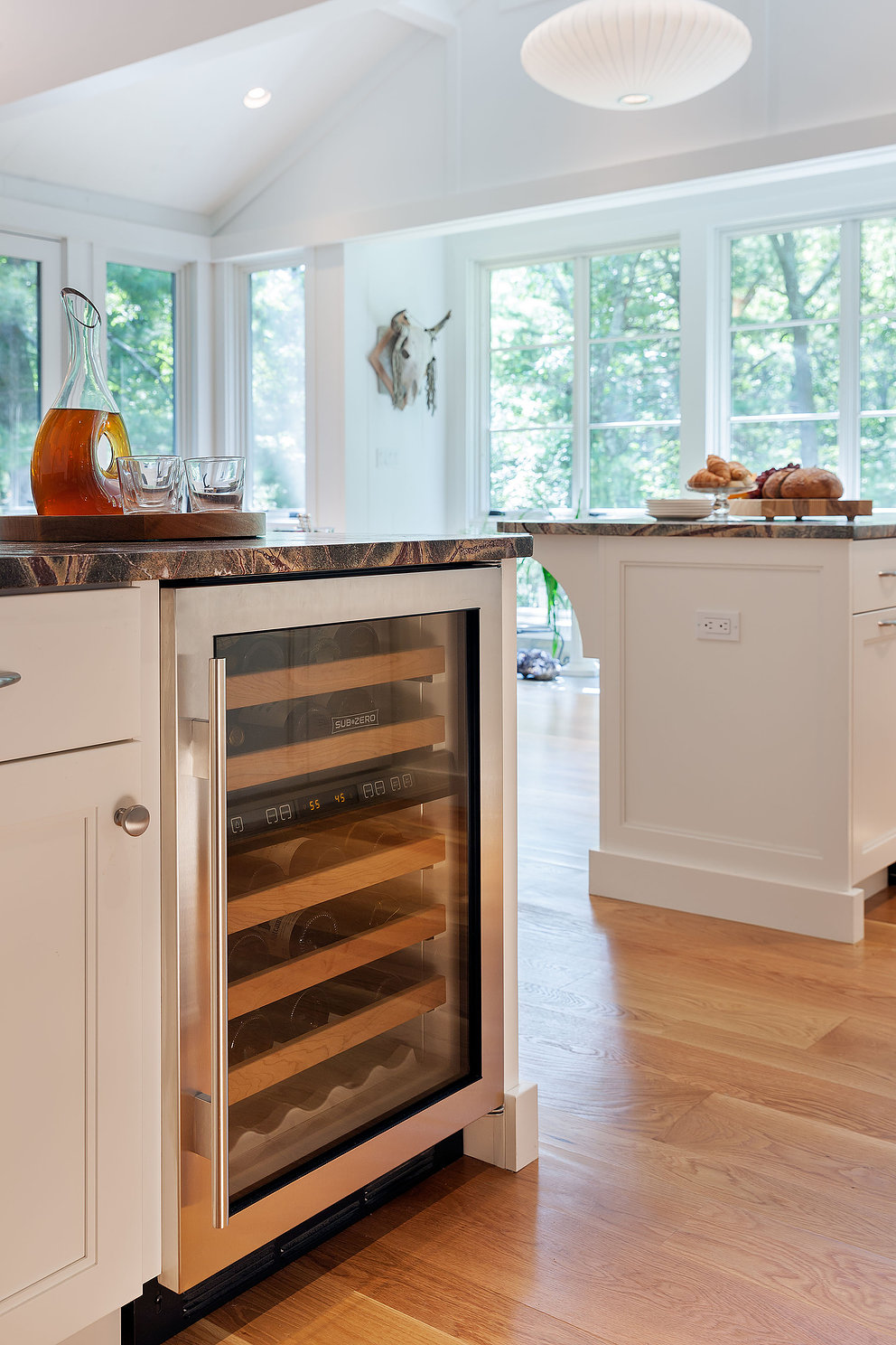 kitchen wine fridge in dover, massachusetts