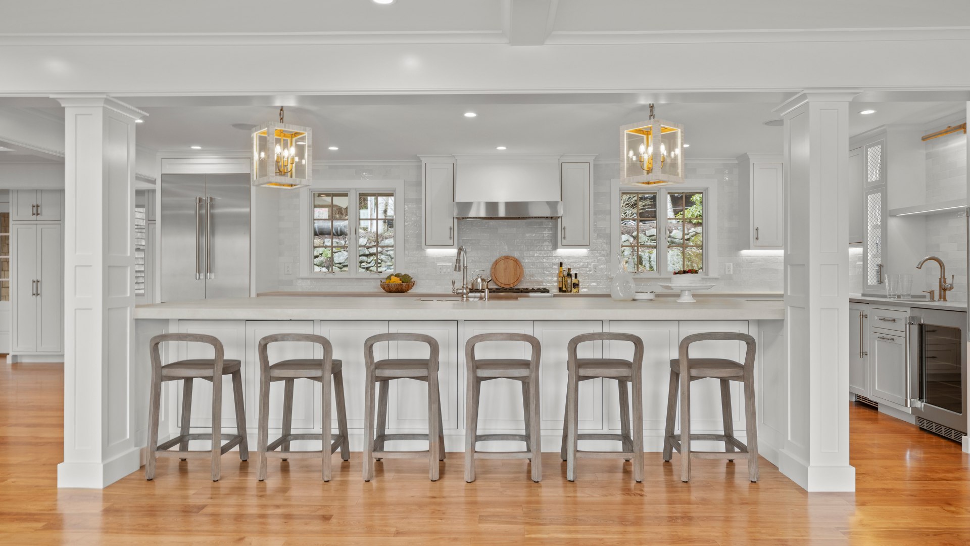 A Summer Home Kitchen Reimagined for Entertaining & Family Living